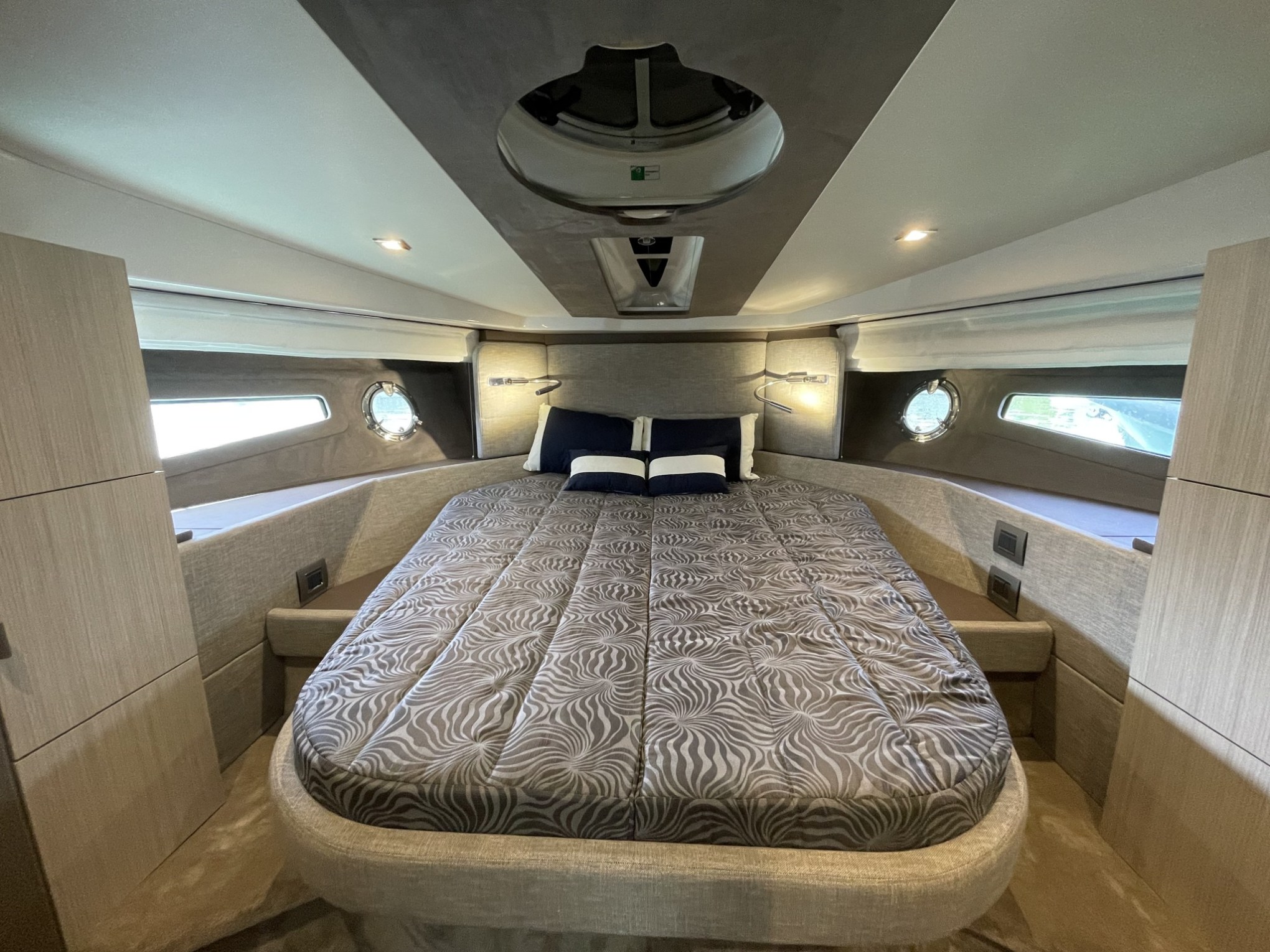 a large bed sitting in a room