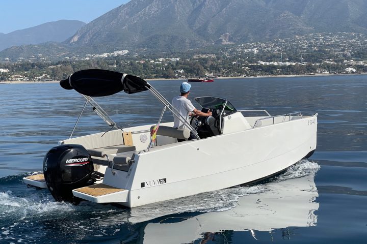 a boat floating on a body of water