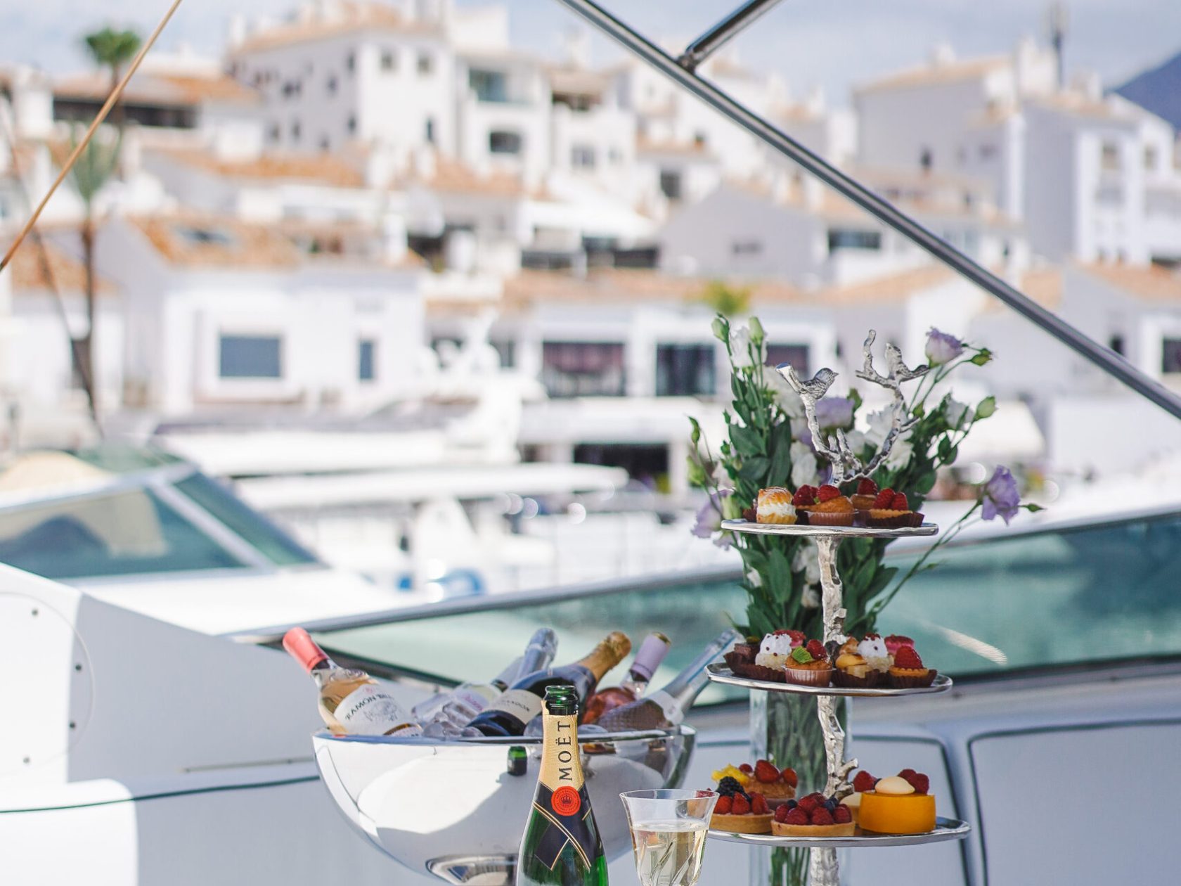 a boat sitting on top of a table