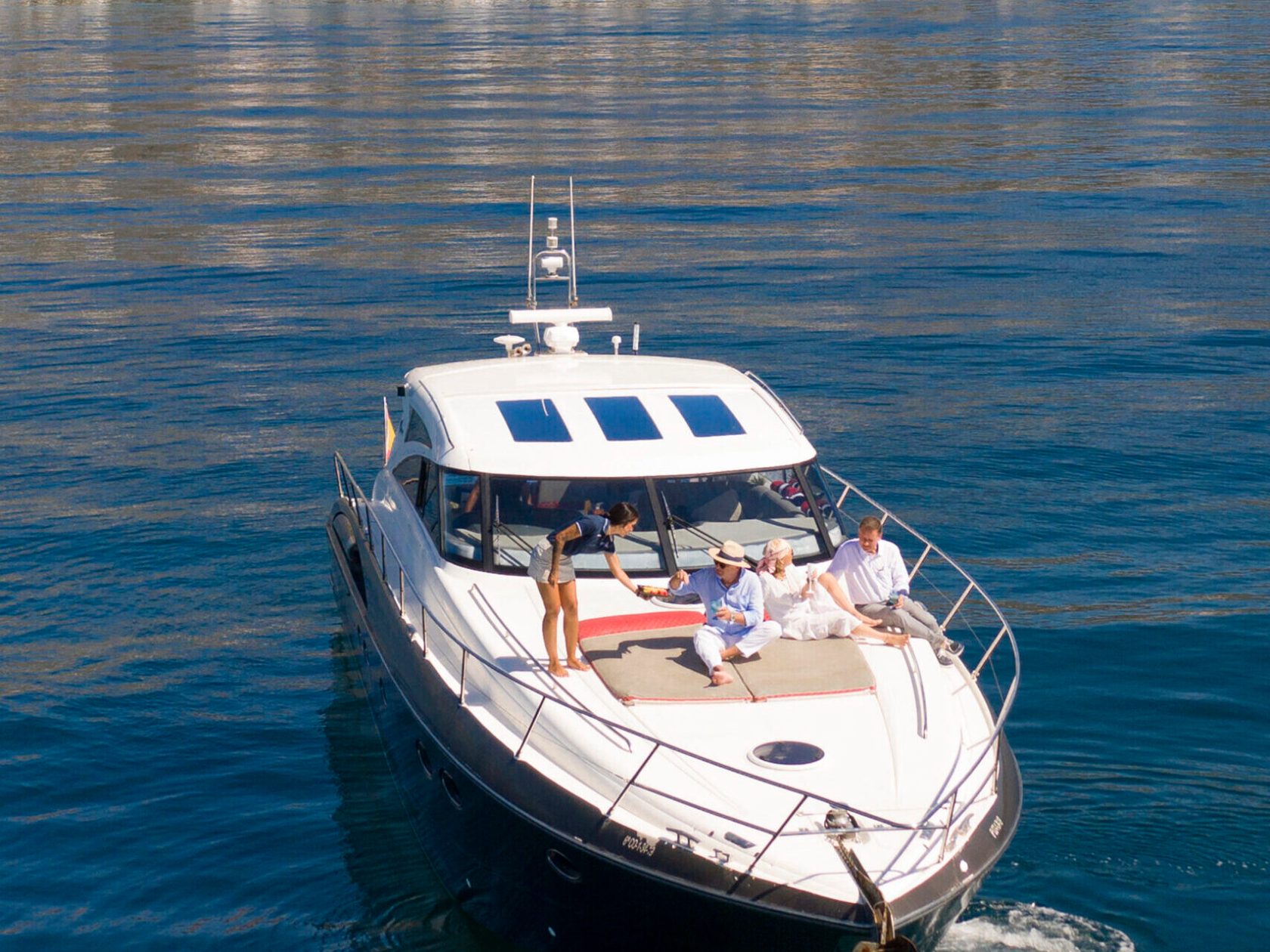 a small boat in a large body of water
