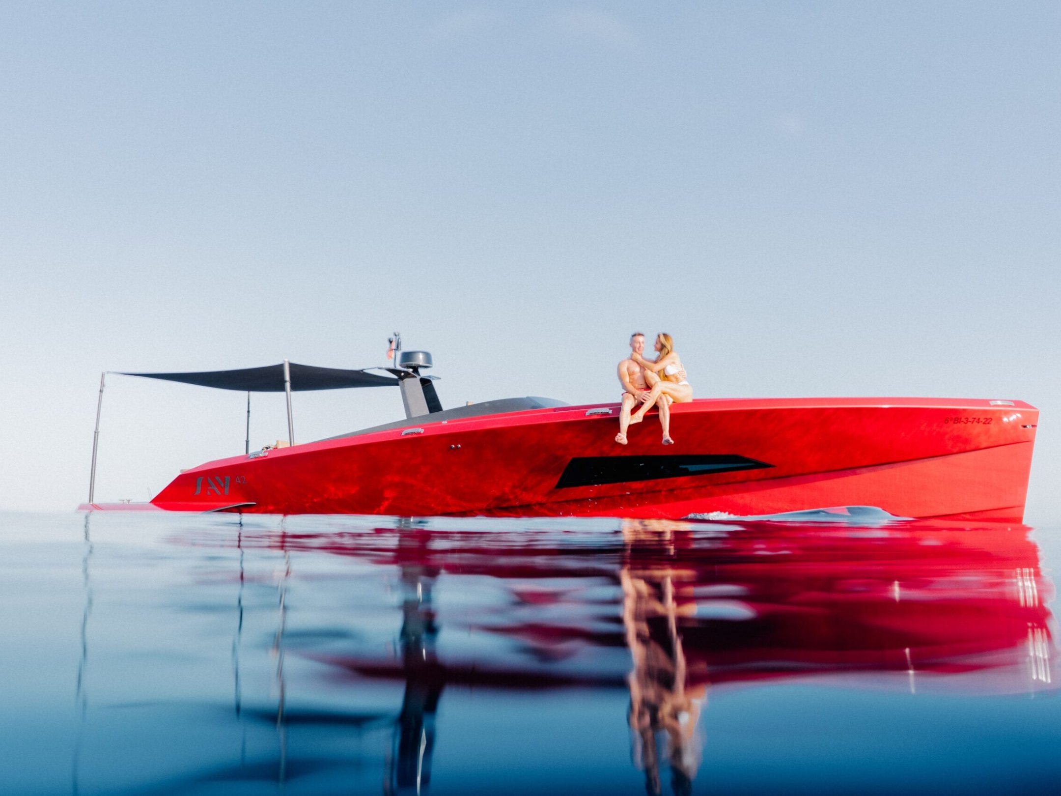 a small boat in a body of water