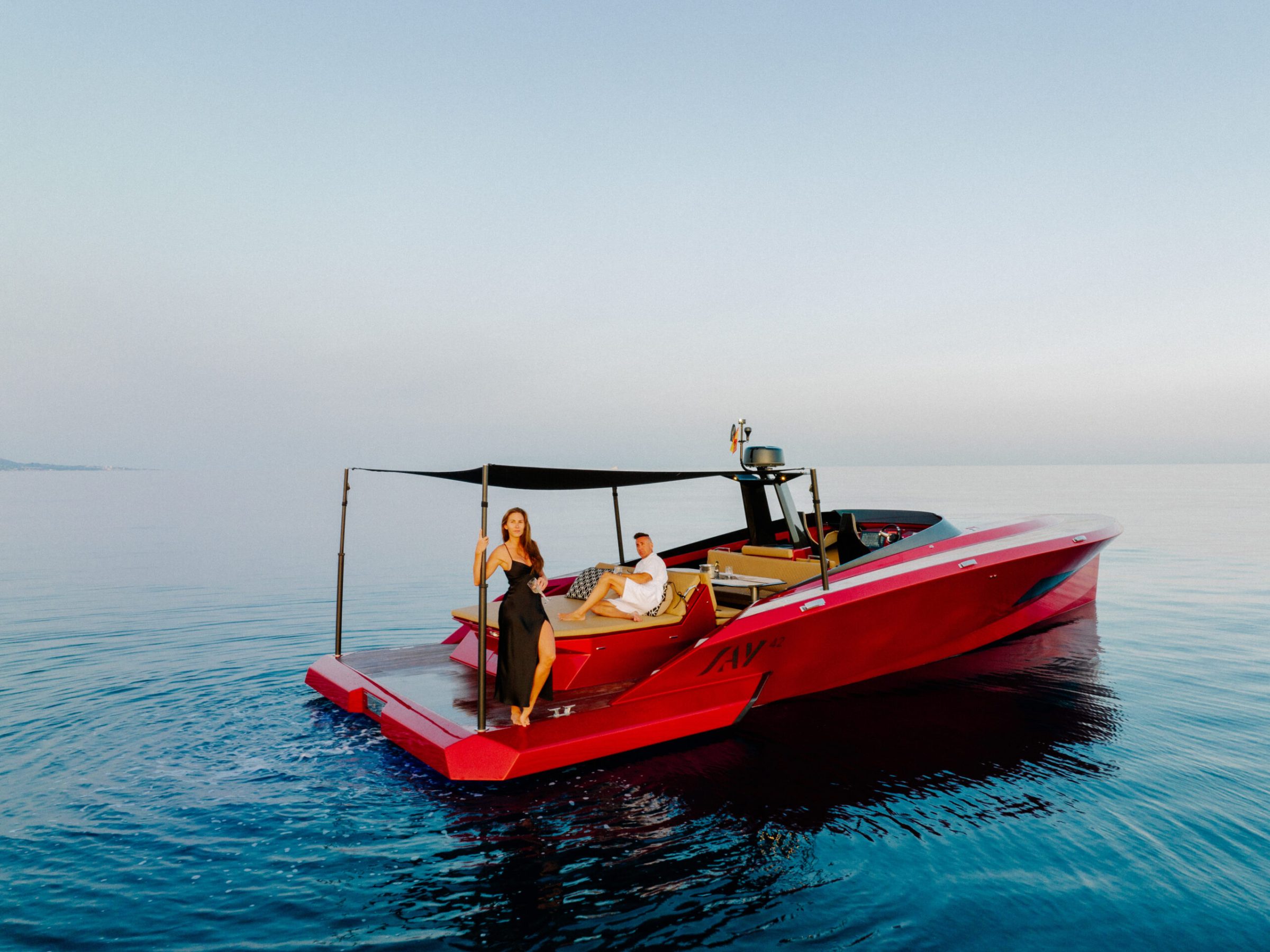 a small boat in a body of water