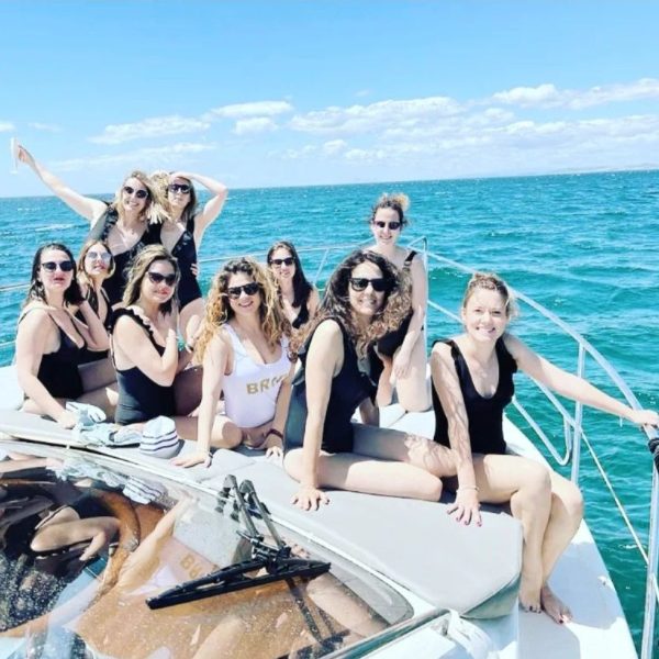 a group of people in the water