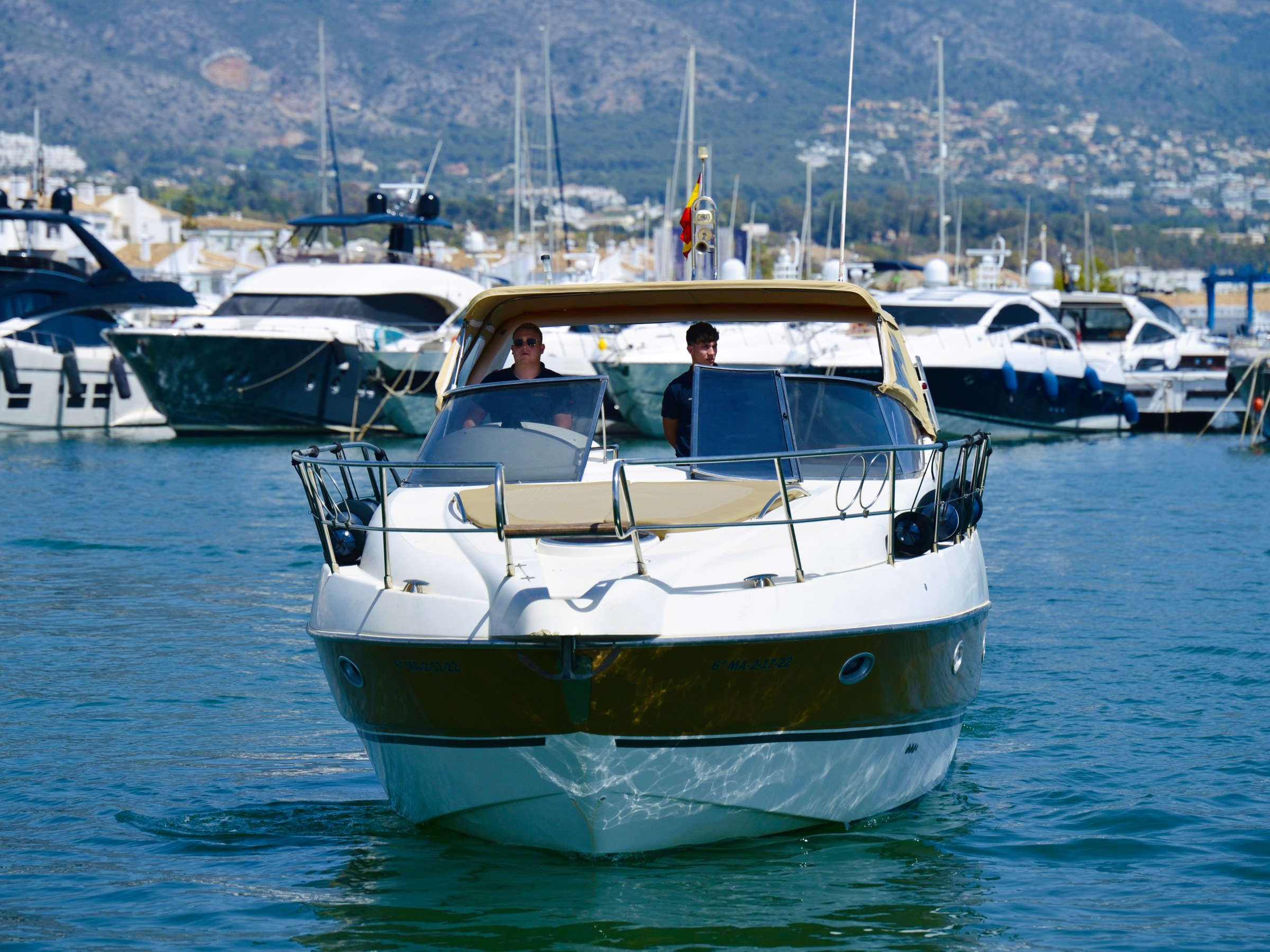 a small boat in a body of water
