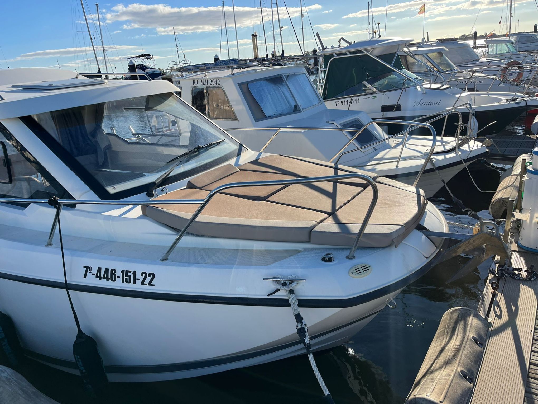 a boat docked at a dock