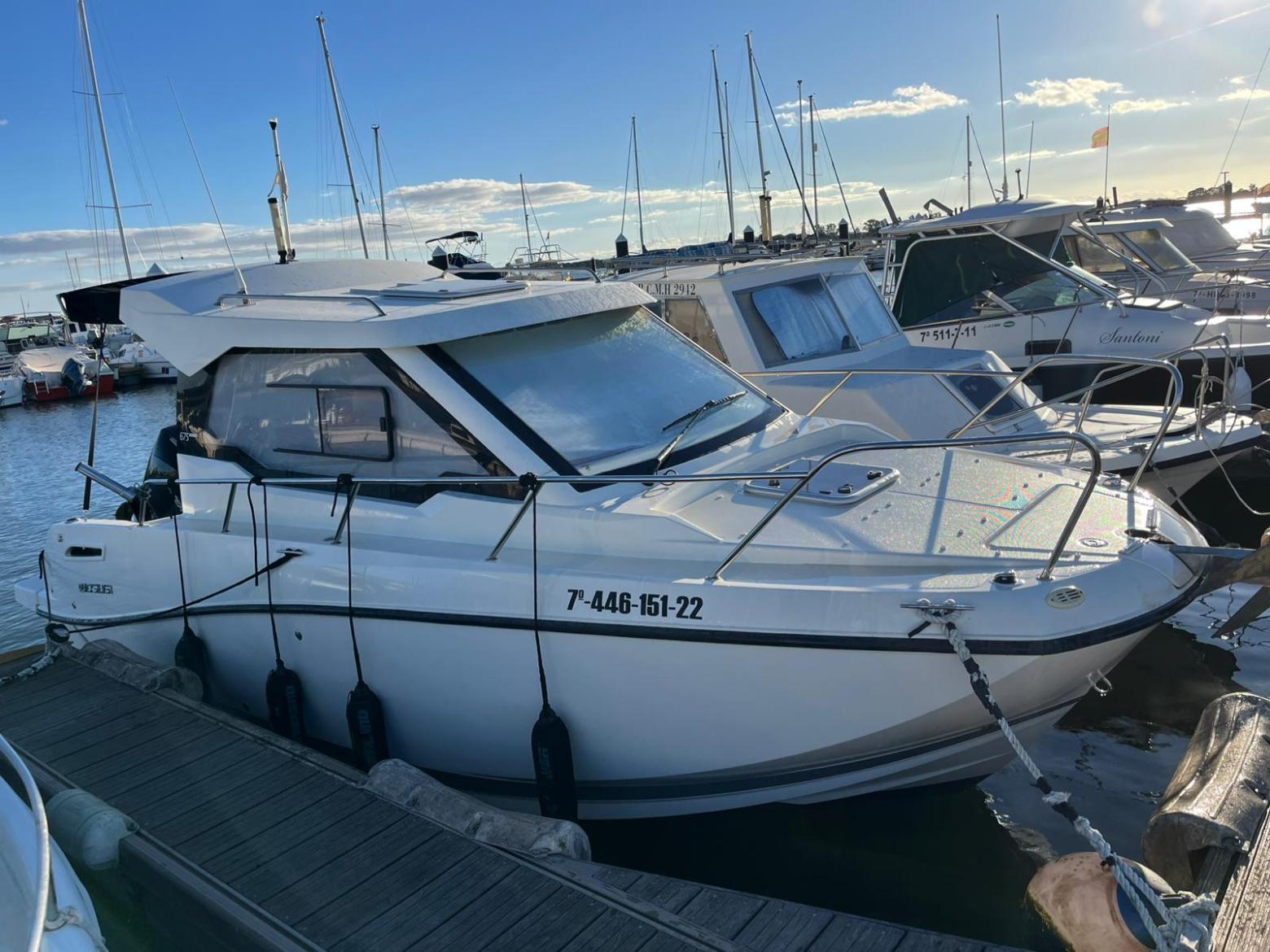 a boat docked at a dock