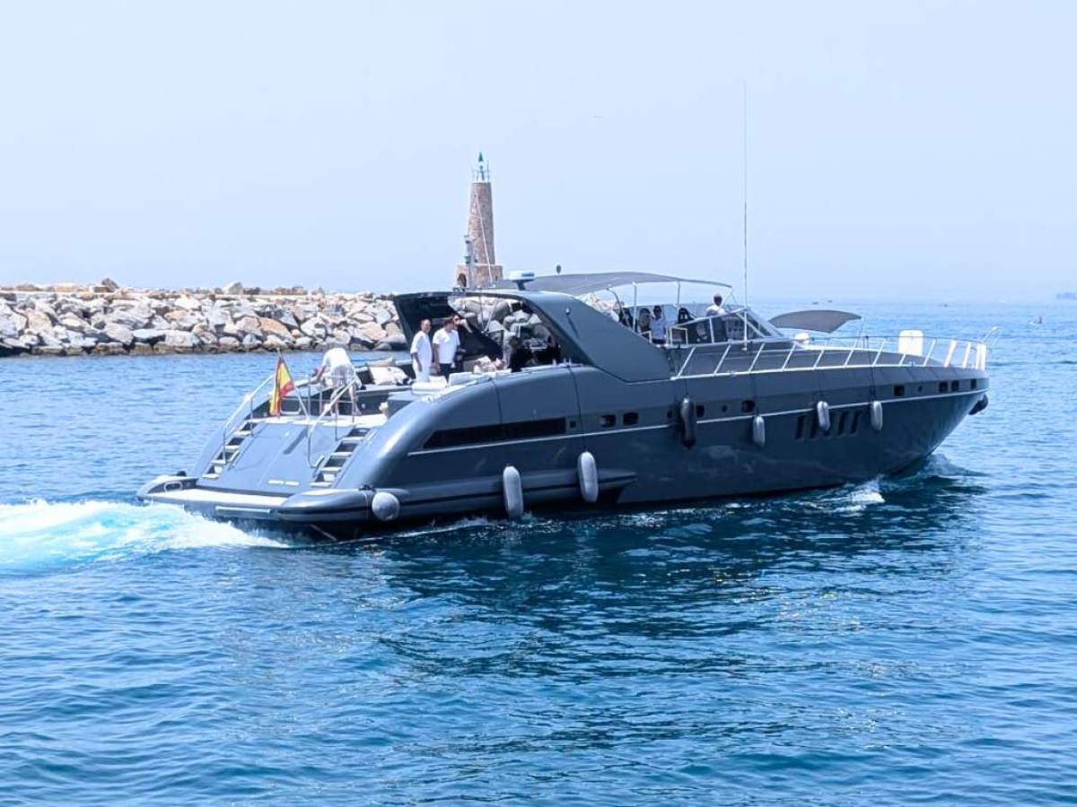 a small boat in a large body of water