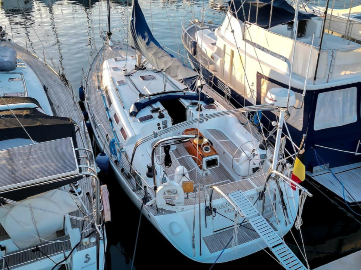a boat docked at a dock