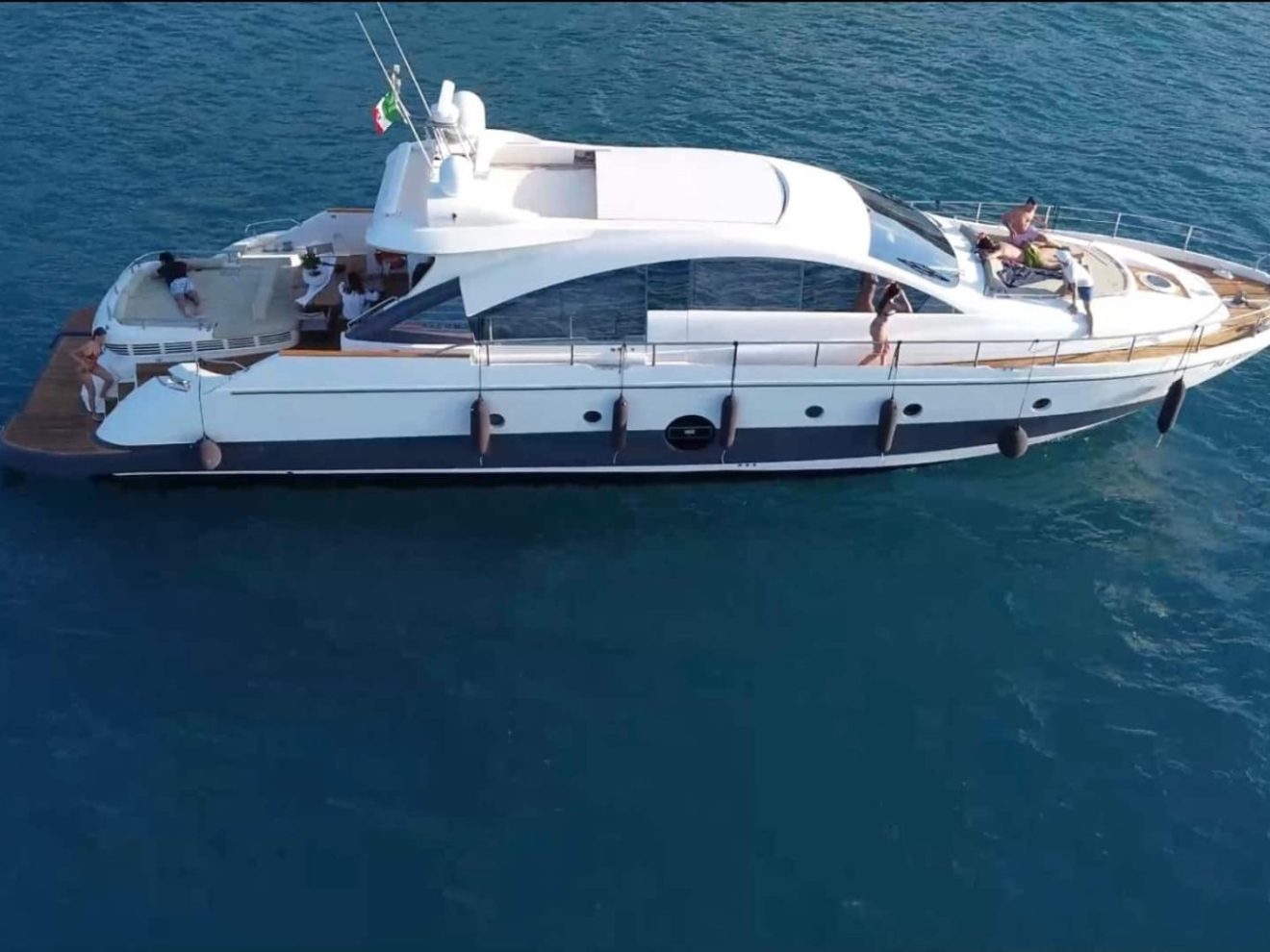 a small boat in a large body of water