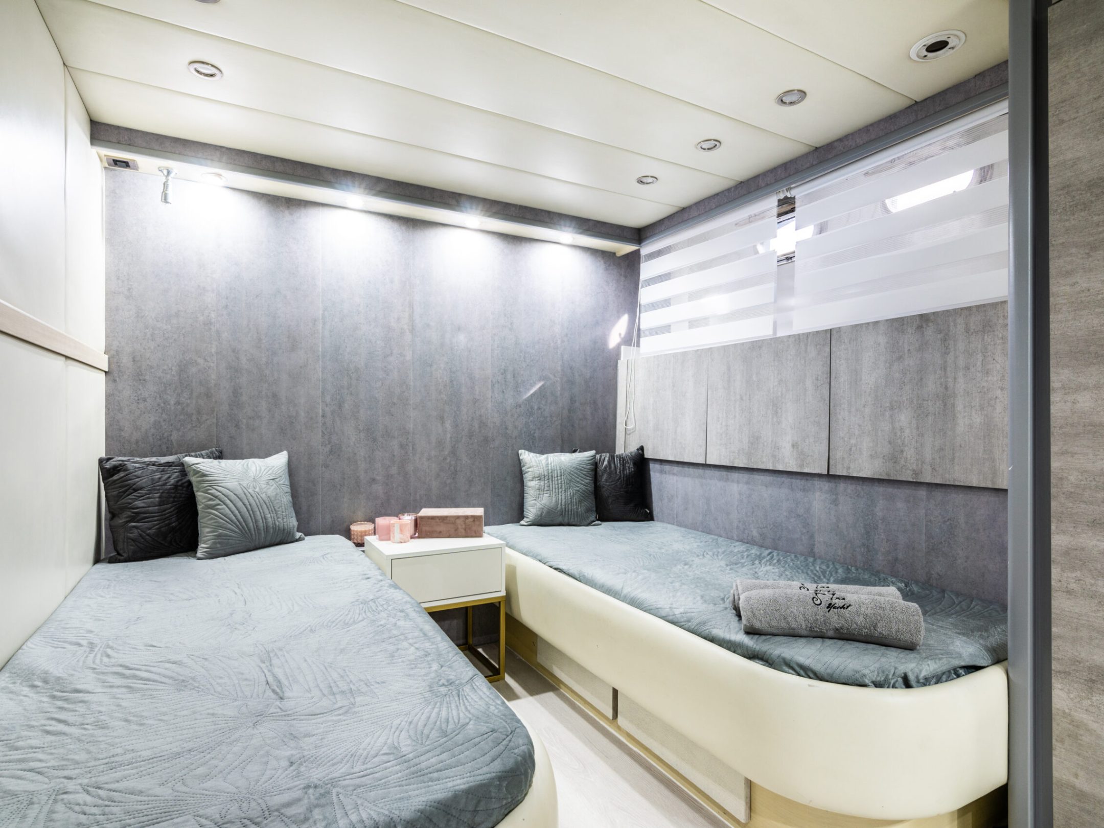 a bedroom with a bed in a room