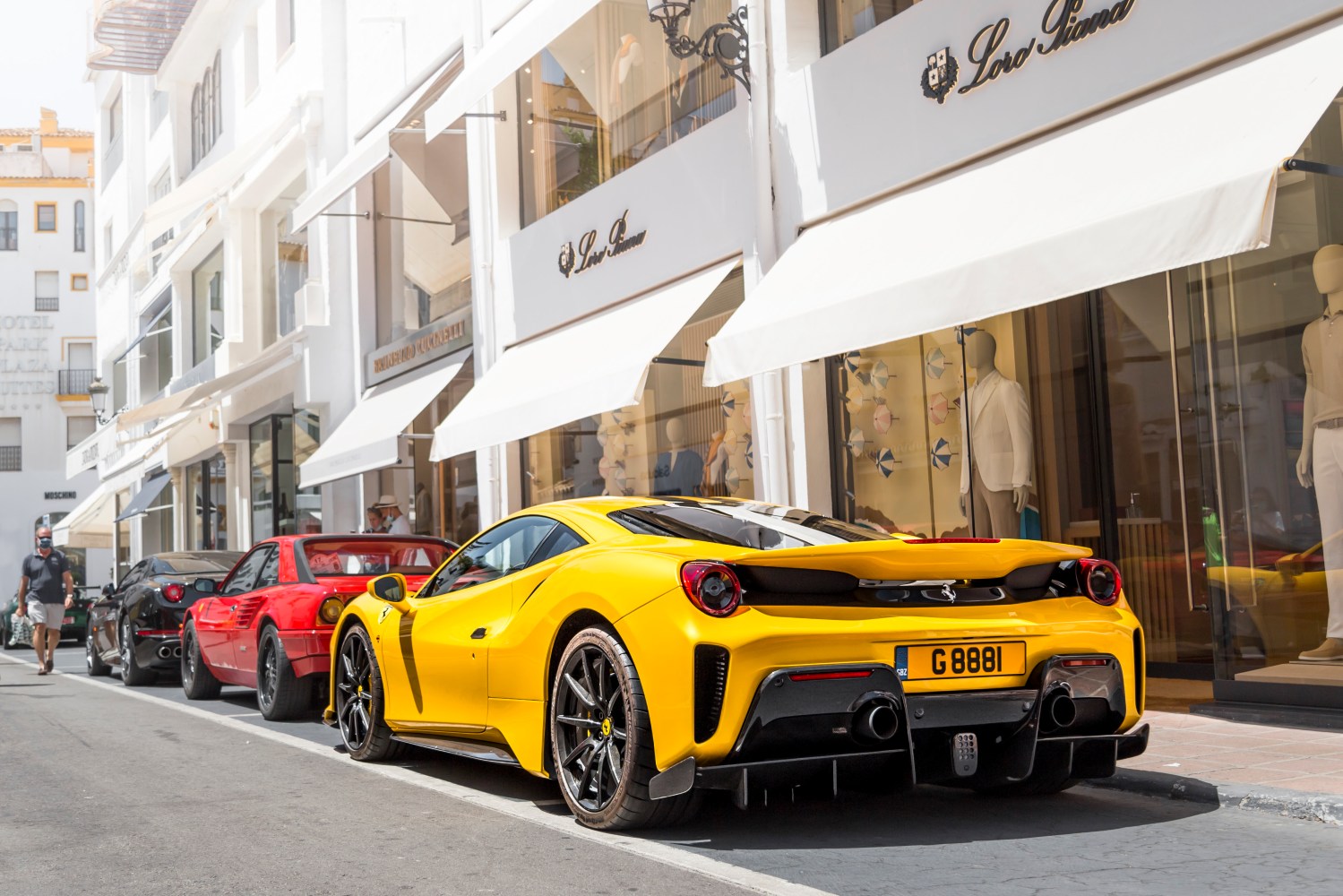 a car parked in front of a building