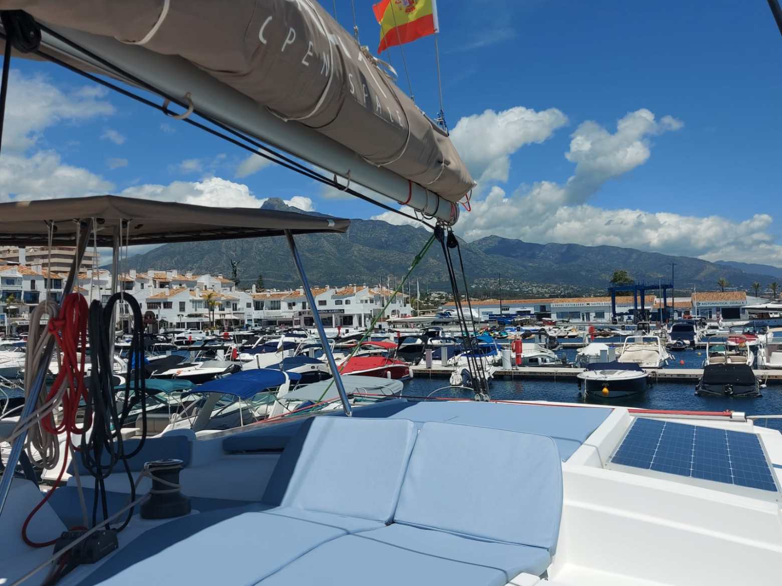 a close up of an umbrella on a beach