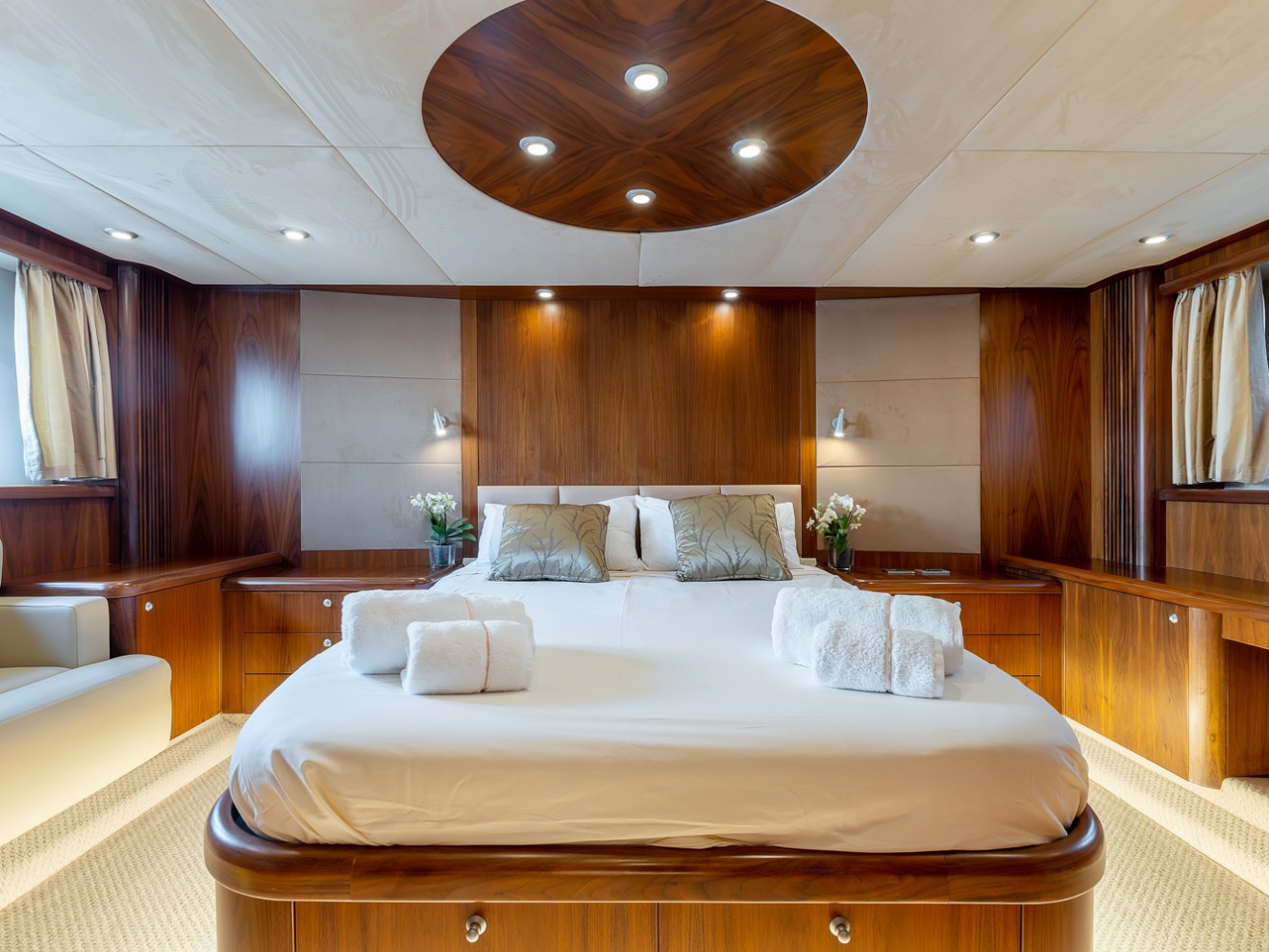a large bed in a room