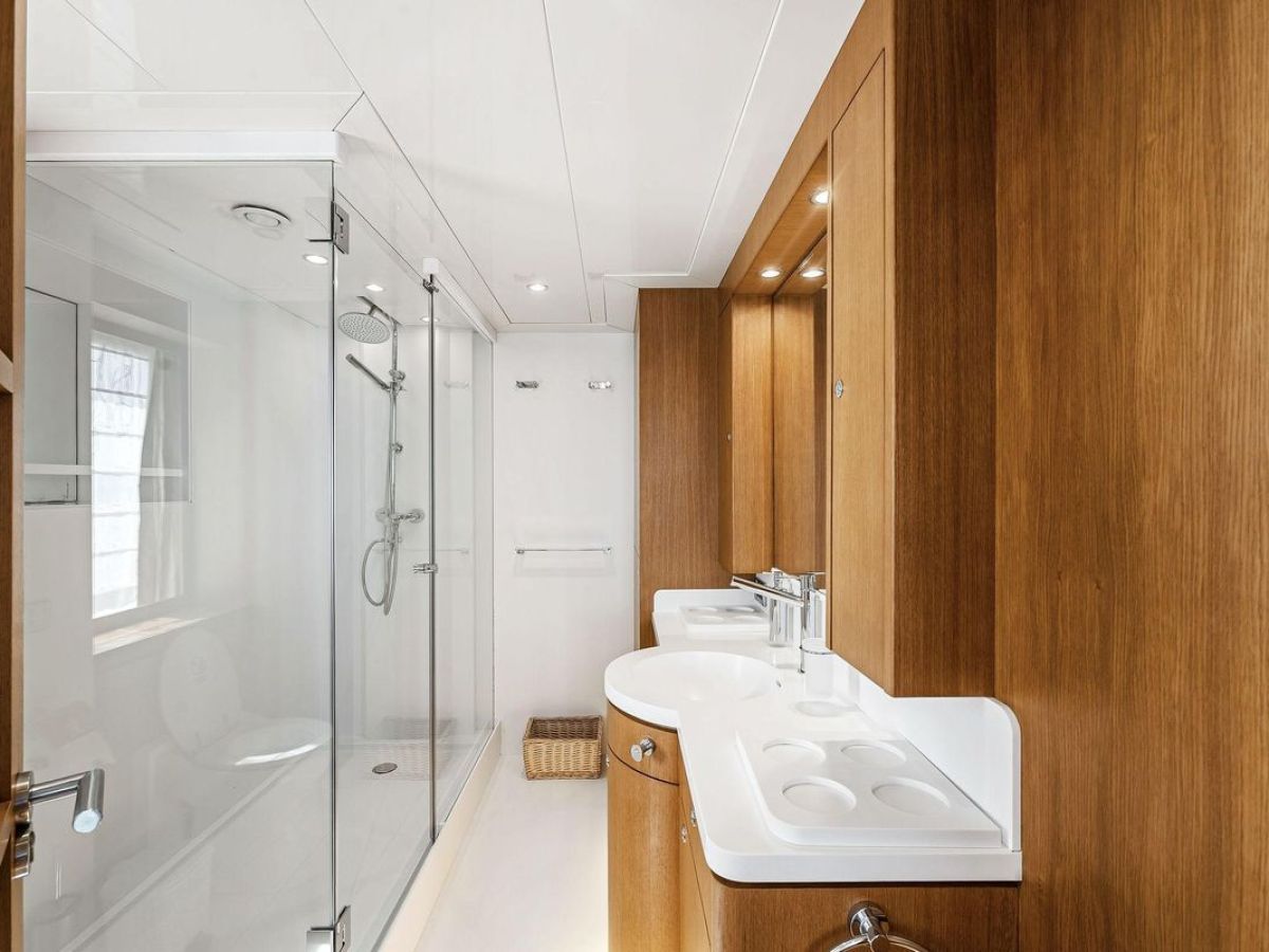 a glass shower door