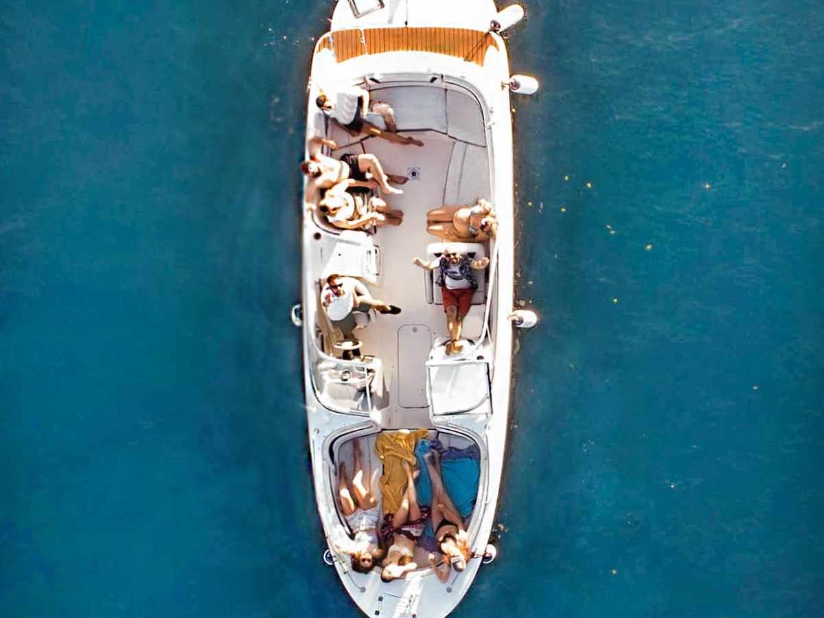 a small boat in a body of water